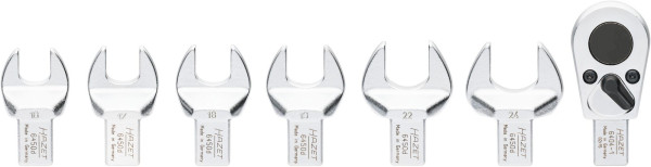 Hazet Einsteck-Werkzeug Satz, Einsteck-Vierkant 14 x 18 mm, Außen-Sechskant Profil, Vierkant massiv 12,5 mm (1/2 Zoll), Anzahl Werkzeuge: 7, 6450D/7