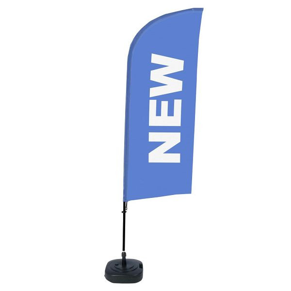 Showdown Displays Beachflag Alu Wind Komplett-Set Neu Blau Englisch ECO, BFAW310-WT21-I77ECO