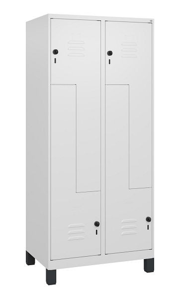 C+P Z-Spind Classic PLUS, Füße, 4 Abteile, 1800x800x500mm, 9016/9016, Drehriegel, 0800137-224 S10014