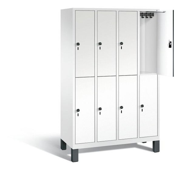 C+P Spind doppelstöckig Evolo, H1850xB1190xT500mm, Farbe: Verkehrsweiß / Dekor Weiß, 48310-40 S10550