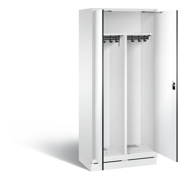 C+P Schwarz-Weiss-Spind Evolo, H1800xB810xT500mm, Farbe: Verkehrsweiß / Dekor Weiß, 48022-22 S10129