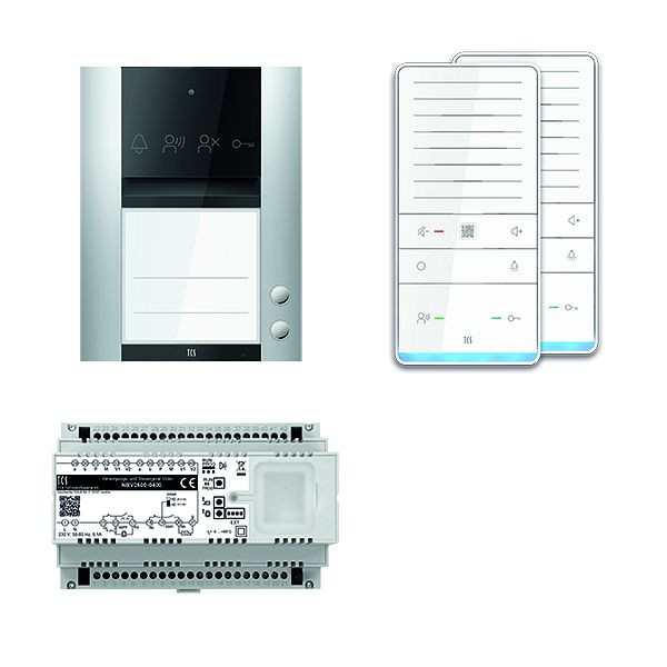 TCS Türkontrollsystem audio: pack PRO 2WE Außenstation ASA 2T AP 2x Freisprecher ISW6031 Steuergerät, PAAF021/008