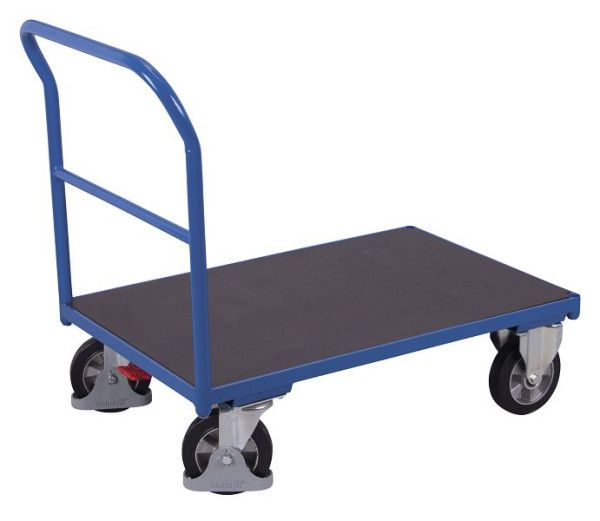 VARIOfit Schiebebügelwagen mit Siebdruckplatte, Ladefläche: 1.225 x 800 mm, RAL 5010 enzianblau, sw-800.180