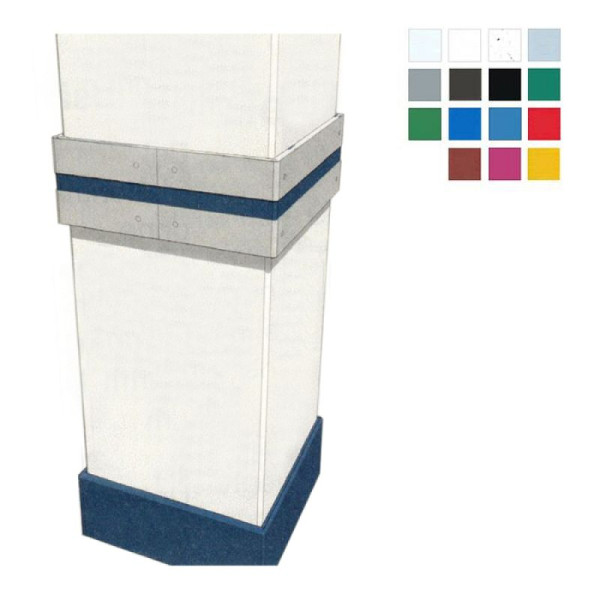Stein HGS Säulenschutzprofil 'Defender E15' für Rechtecksäulen, 90°-Ecken, Senkbohrungen, einfach, lichtblau, 400 x 100 x 400 mm, 37978-2702