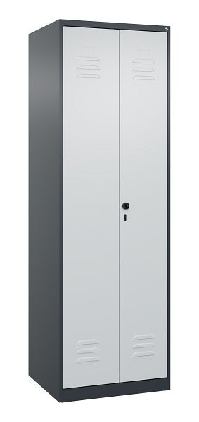 C+P Umkleidespind Classic PLUS SW, 2 Abteile, 1850x600x500mm, 7016/7035, Drehriegel, 080002-20 S10014