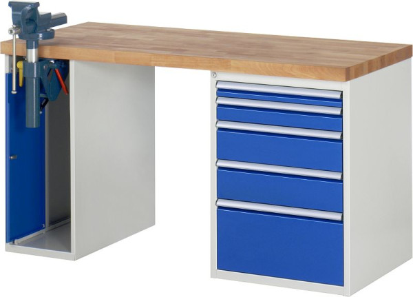 RAU Werkbank Serie 7000 - Modell 7511-2, B1500 x T700 x H890 mm, Systemunterbau B1500 x T650 x H850 mm, 03-7511A2-157B4M.11