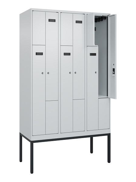 C+P Z-Spind Evolo PLUS, Gestell, 6 Fächer, 2120x1200x500mm, 7035/7035, Zylinderschloss, 0490337-326 S10038