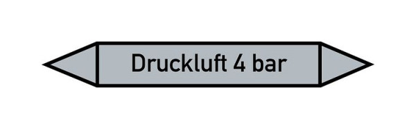 Schilder Klar Rohrleitungskennzeichen Druckluft 4 bar, 33000x90 mm Folie selbstklebend, 101510/90