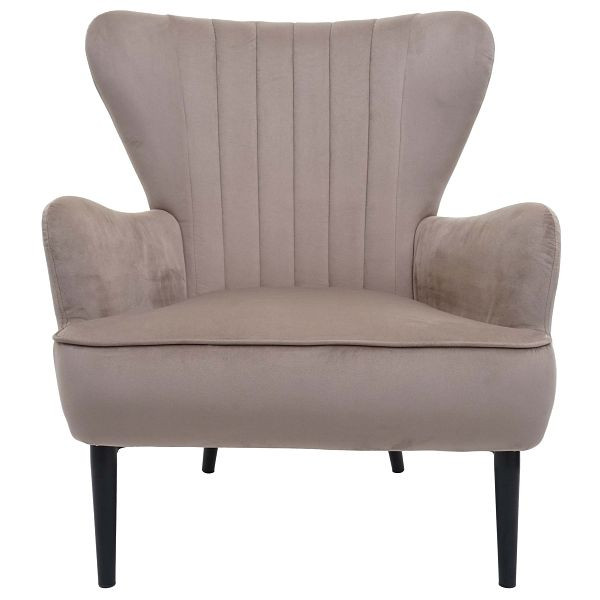 Mendler Lounge-Sessel HWC-K37, Cocktailsessel Polstersessel Sessel, Samt, taupe, 89738