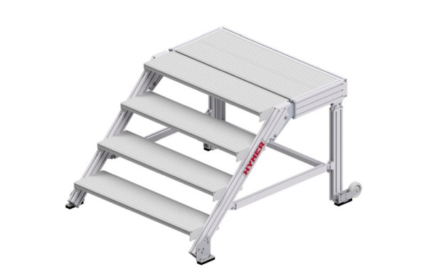 HYMER Treppenpodest nach DIN EN 14183, Stufenbreite 1000 mm, 4 Stufen, Standhöhe 0,80 m, 68841004