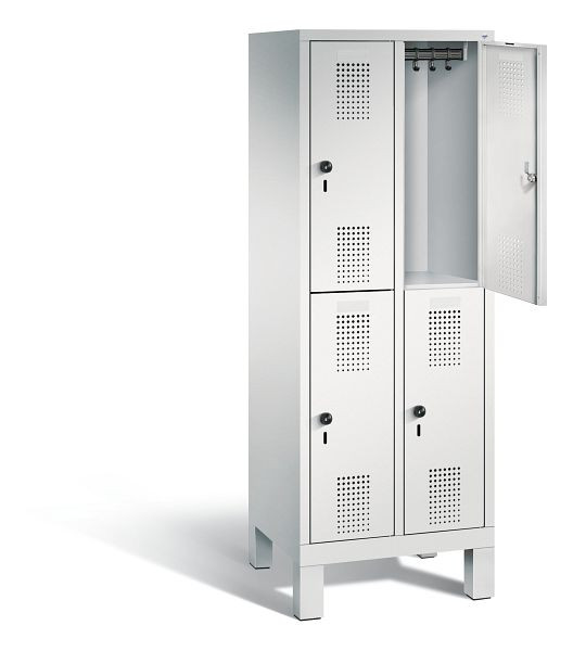 C+P Spind doppelstöckig Evolo, H1650xB610xT500mm, Farbe: Lichtgrau, 483106-20 S10057