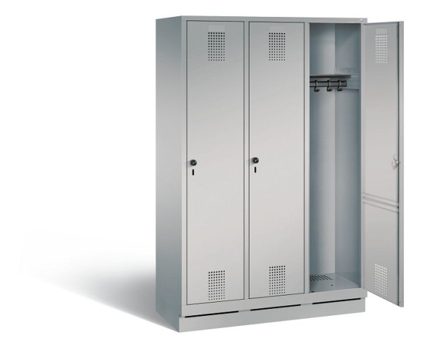 C+P Garderobenschrank Evolo, H1800xB1200xT500mm, Farbe: Weißaluminium, 48020-32 S10067