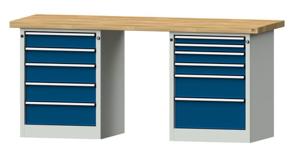 ANKE Werkbänke Kombiwerkbank, Modell 841 V, 2000 x 700 x 900 mm, RAL 7035/5010, BMP 50 mm, 415.115