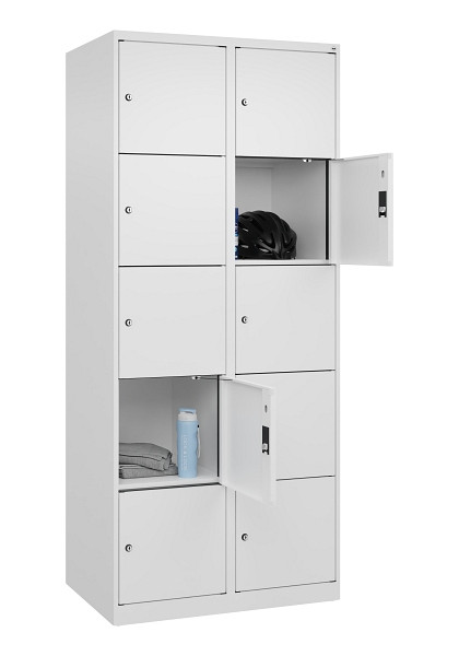 C+P Schließfachschrank Evolo PLUS, 10 Fächer, 1850x800x500mm, 9016/9016, 049000-225 S10020