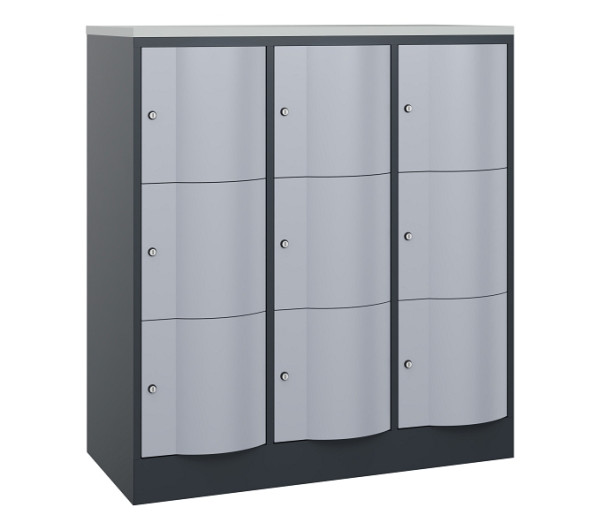 C+P Schließfachschrank Resisto, H1255xB1148xT540mm, 7016/9006, 8573-372 S10777
