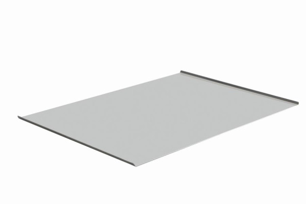 Schneider Backblech Aluminium 580 x 780 mm, lange Seite offen, auf kurzer Seite Rand 10 mm 70 °, ohne Lochung, 381200