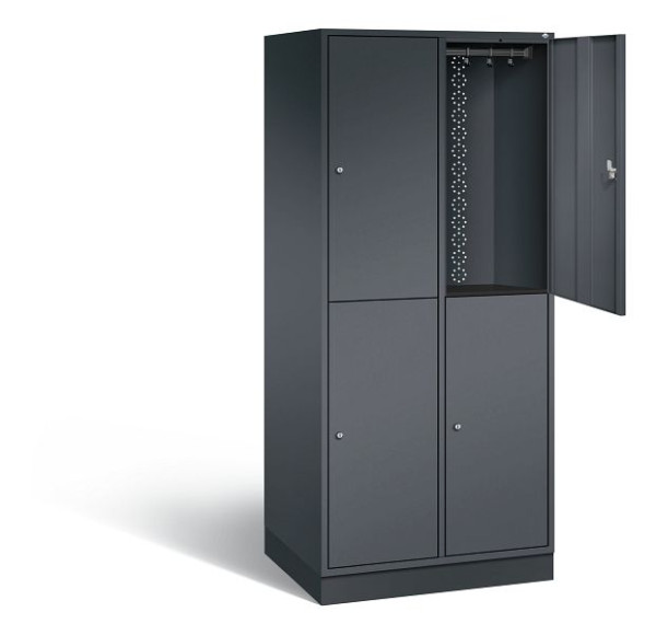 C+P Spind doppelstöckig XL Intro, H1950xB820xT590mm, Farbe: Schwarzgrau, 8270-203 S10008