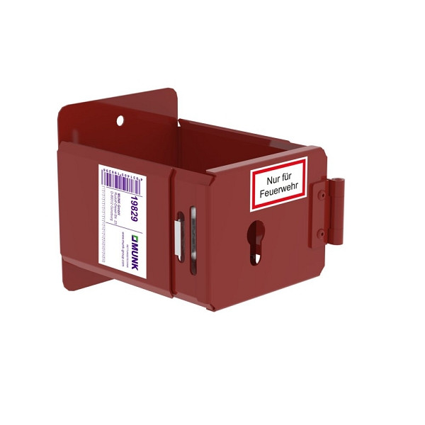 Munk Günzburger Steigtechnik Leiterhalter pulverbeschichtet RAL 3000 für bauseitige Profil-Halbzylinder, 019829