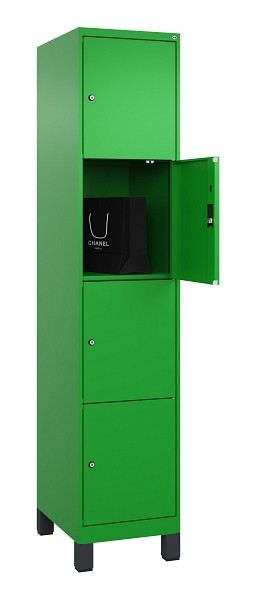 C+P Schließfachschrank Evolo PLUS, mit Füßen, 4 Fächer, 1950x400x500mm, 6037/60, 049010-124 S10026