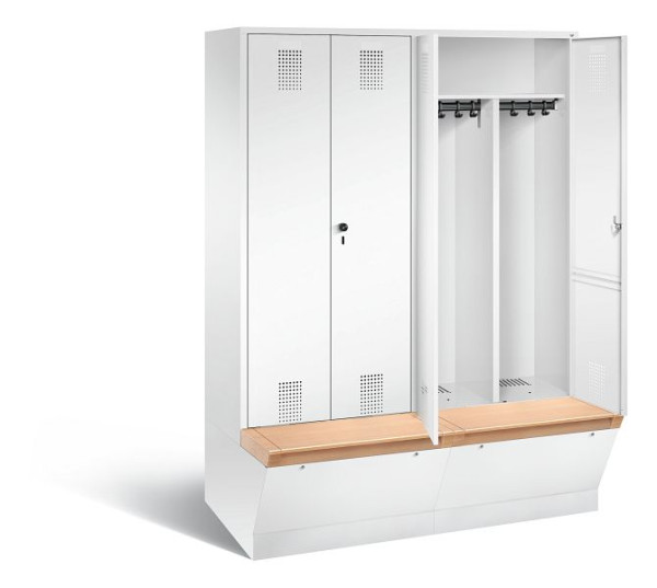 C+P Schwarz-Weiss-Spind Evolo, H2090xB1590xT815mm, Farbe: Verkehrsweiß, 48056-42 S10154