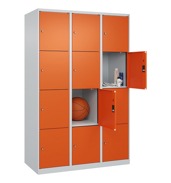 C+P Schließfachschrank Evolo PLUS, 12 Fächer, 1850x1200x500mm, 7035/2004, Abteile 3, Abteilbreite 400 mm, 049000-324 S10002