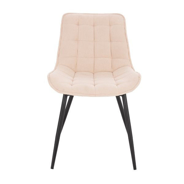 HOME DELUXE Polsterstuhl Esszimmer 2er Set IKALO – Cord Creme, 49715