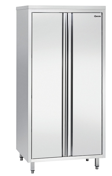 Bartscher Hochschrank 700, B1000, 2 Flügeltüren, Chromnickelstahl, 387100
