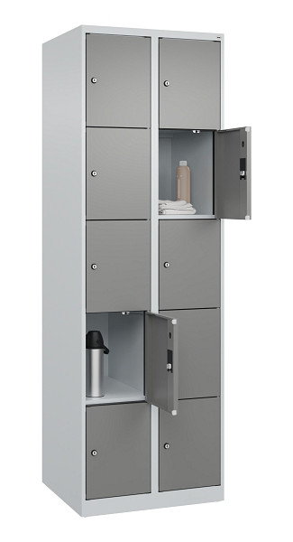 C+P Schließfachschrank Evolo PLUS, 10 Fächer, 1850x600x500mm, 7035/0004, 049000-205 S10014