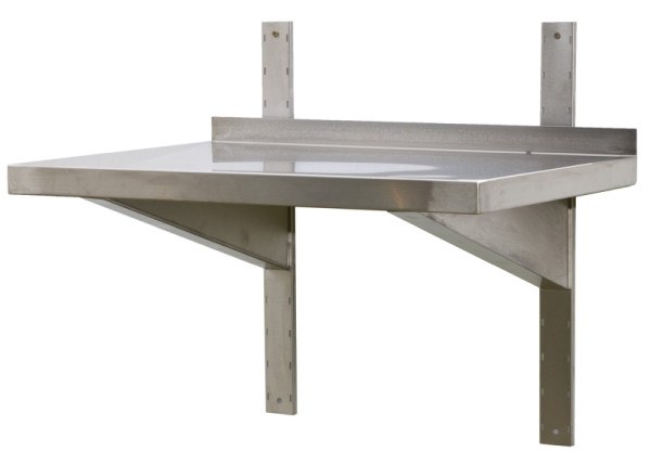 A&S Gastro Edelstahl Wandboard mit Aufkantung, Tiefe 500 mm, AISI 304, 500 x 500 x 40 mm, WBD055