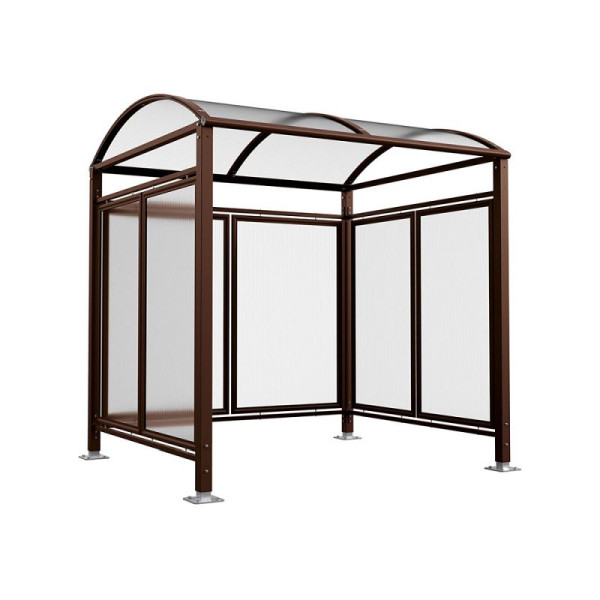 STEIN HGS PROCITY® Fahrradüberdachung Vierkantrohr „M” All-IN-ONE, Breite 2520 mm, Braun Ral 8017, 78356.0006