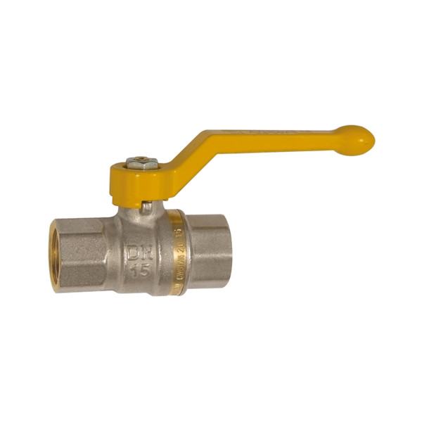 Riegler Kugelhahn DIN EN 331, DVGW, Messing vernickelt, Handhebel, IG/IG, Rp 1/4, 133169