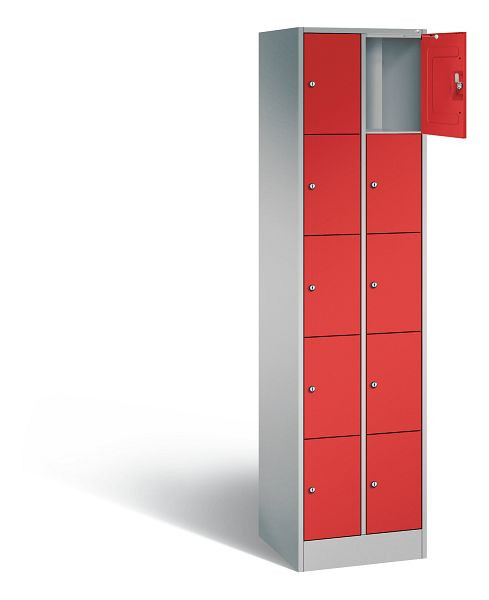 C+P Schließfachschrank Serie 8070, H1950xB460xT480mm, Farbe: Weißaluminium / feuerrot, 80700-20 S10404