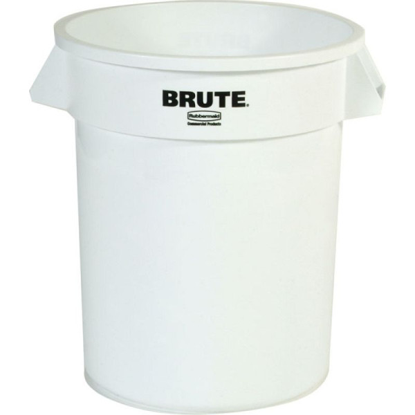 Stein HGS Abfallcontainer -BRUTE- Rubbermaid 75,7 Liter, weiß, mit Deckel, schwarz, 12576-05