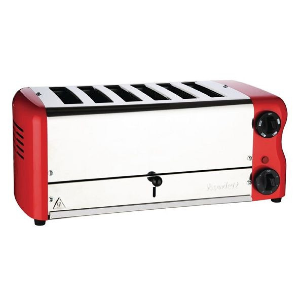 Rowlett Esprit 6 Schlitz Toaster Rot mit 2 zusätzlichen Elementen und Sandwichkäfig, CH188