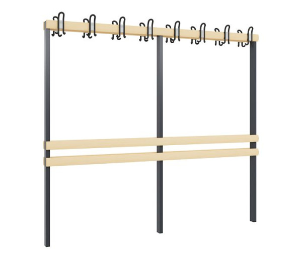 C+P Garderobenteil 2-seitig, H1650xB1960xT750 mm, Schwarzgrau, 8052-712 S10000