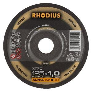 Rhodius ALPHAline XT70 Extradünne Trennscheibe, Durchmesser [mm]: 100, Stärke [mm]: 1, Bohrung [mm]: 16, VE: 50 Stück, 208697