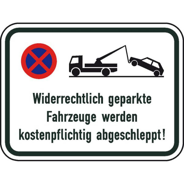 Stein HGS Widerrechtlich geparkte Fahrzeuge werden kostenpflichtig abgeschleppt, 600 x 450 mm, 53.6119