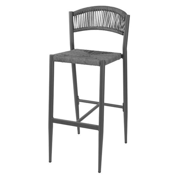 Bolero Eden PE Twist Rattan Outdoor Barhocker Charcoal (2 Stück), HZ593