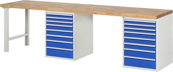 RAU Werkbank Serie 7000 - Modell 7519-8, B3000 x T700 x H890 mm, Systemunterbau B3000 x T650 x H850 mm, 03-7519A8-307B4M.11
