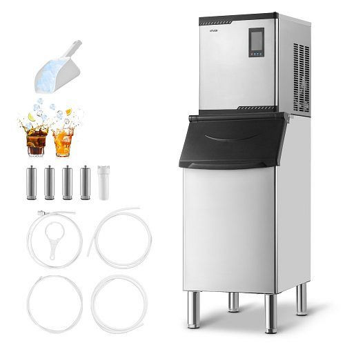VEVOR Eismaschine 136 kg/Tag, Edelstahl, selbstreinigend mit Touchscreen für Bar, Café, Restaurant, Gewerbe, ZHSKU00000000000502