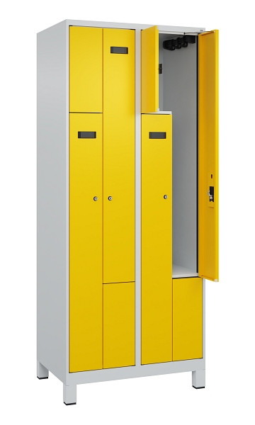 C+P Z-Spind Evolo PLUS, Füße, 4 Fächer, 1950x800x500mm, 7035/1023, Zylinderschloss, 049013-224 S10029