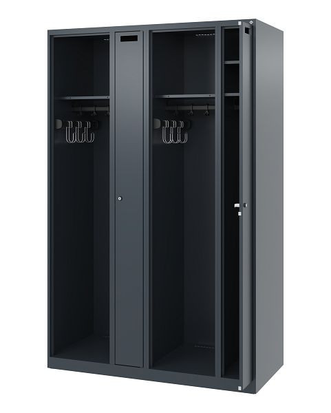 C+P Feuerwehrspind Evolo, Modell KOMBI, 4 Abteile, H1850xB1200xT500 mm, Anthrazit, 0494015-24 S10001