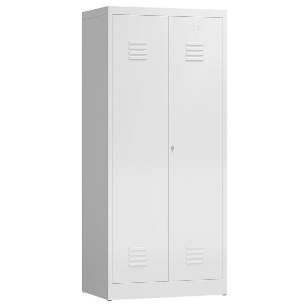 Lüllmann ClassiX Garderobenschrank, 2 Abteile mittig schließend, 1800 x 800 x 500 mm, signalweiß, X-515427