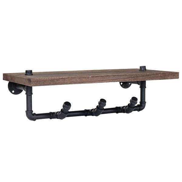 Mendler Wandgarderobe HWC-C45, Ablageregal Hängegarderobe Garderobenpaneel, Industriedesign braun, 58761