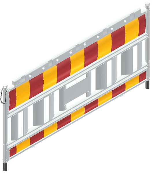 Schake Euro2-Schrankenzaun Typ Nox weiß, ohne Lampenadapter, Folie Typ 2, rot / gelb, 33420K2SK