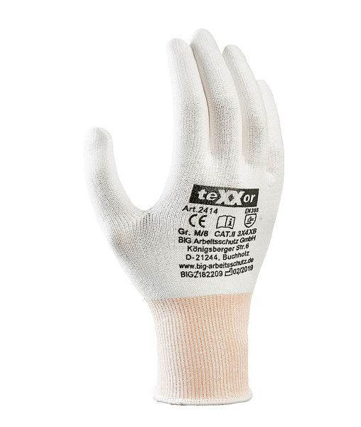 teXXor Schnittschutz-Strickhandschuhe OHNE BESCHICHTUNG, Größe: 8, VE: 12 Paar, 2414-8