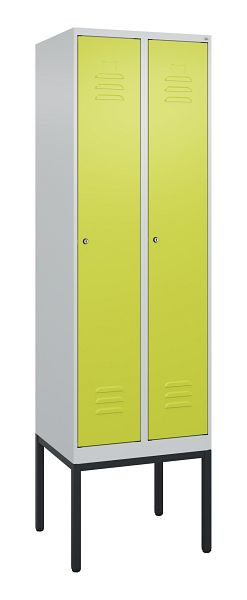 C+P Umkleidespind Classic PLUS, Gestell, 2 Abteile, 2120x600x500mm, 7035/0024, Zylinderschlösser, 0800307-20 S10025