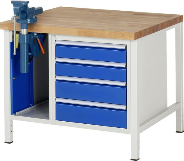 RAU Werkbank Serie 8000 - Modell 8185, B1000 x T900 x H840-1040 mm, Systemunterbau B995 x T850 x H800-1000 mm, 03-8185A2-109B4H.11