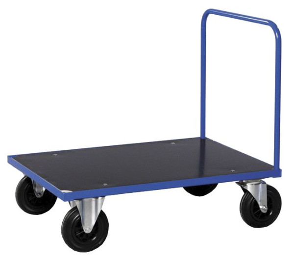 Kongamek Plattformwagen mit Schiebebügel, 2 Bock- und 2 Lenkrollen aus Vollgummi, 1200 x 800 x 900 mm, Serie 300, KM331-3