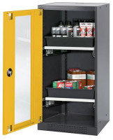 Produktbild von asecos Chemikalienschrank Systema-T CS-52LG, Korpus anthrazit, Flügeltüren gelb, 2 Tablarauszüge, 208670 asecos Chemikalienschrank Systema-T CS-52LG, Korpus anthrazit, Flügeltüren gelb, 2 Tablarauszüge, 208670